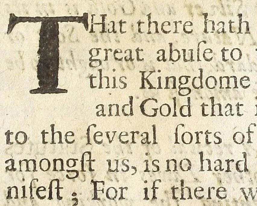 An illustration from A touch-stone for gold and silver wares. Or, a manual for goldsmiths, and all other persons, whether buyers, sellers, or wearers of any manner of goldsmiths work... Together with the several statutes now in force for regulating abuses committed in that craft. And the Charter of the Goldsmiths Incorporation taken from the Record and truly rendred into English. To which is annexed the laws in force against brass hilts, and brass buckles, etc. And directions for discovering the counterfeit coyn of this kingdom. And also a catalogue of the forraign coyns, with the particular weights, allay, and value of each coyn, 1677, leaf 35