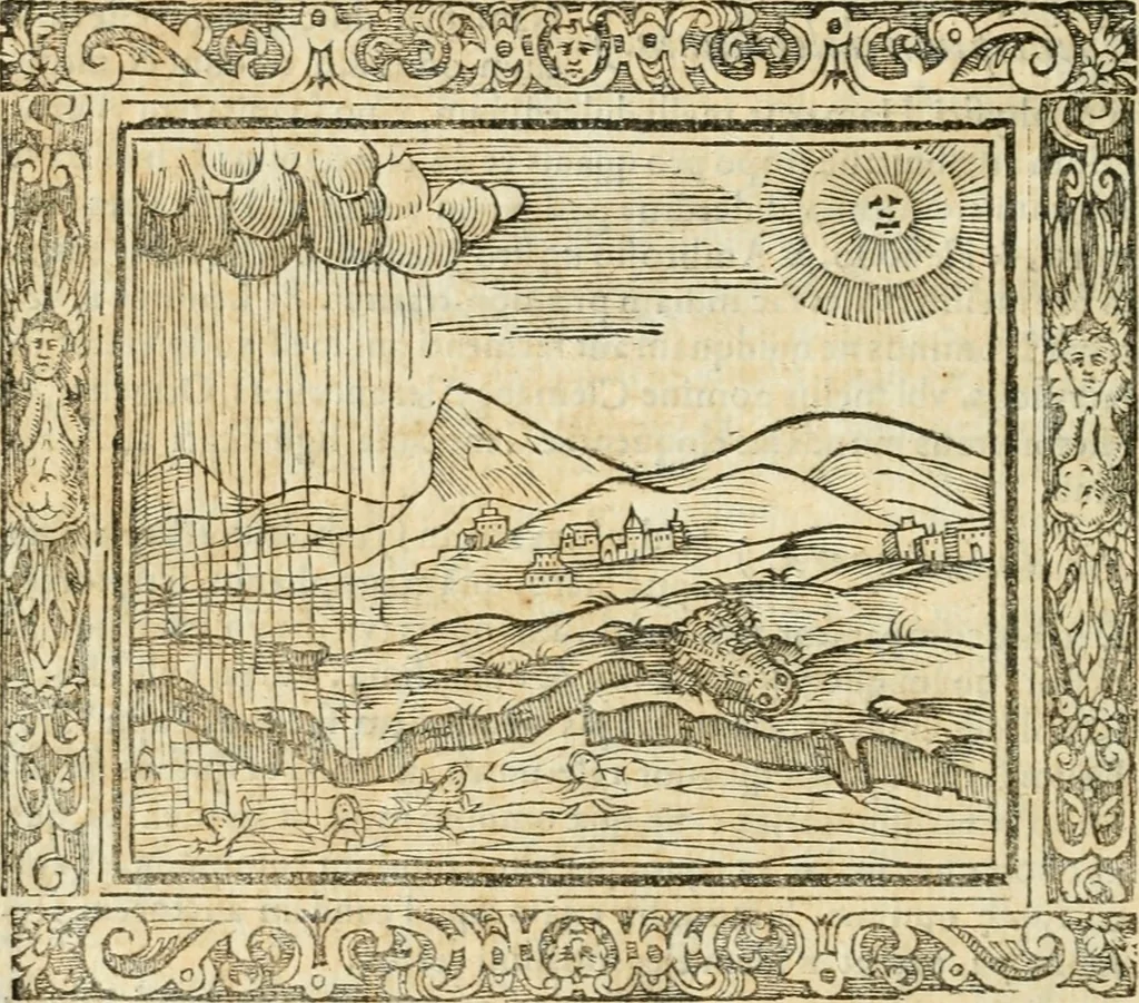 An illustration from Tou Hagiou Patros hemon Epiphaniou, episkopou Konstanteias Kyprou, Peri ton physiologon; tou autou Eis ta baia logos. Sancti patris nostri Epiphanii, Episcopi Constantiae Cypri, Ad physiologum; Eiusdem In die festo palmarum sermo, 1587, leaf 107