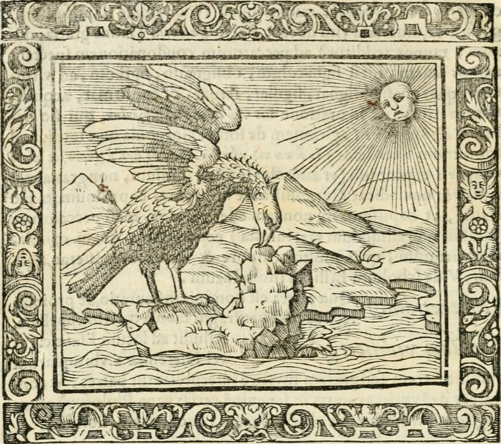 An illustration from Tou Hagiou Patros hemon Epiphaniou, episkopou Konstanteias Kyprou, Peri ton physiologon; tou autou Eis ta baia logos. Sancti patris nostri Epiphanii, Episcopi Constantiae Cypri, Ad physiologum; Eiusdem In die festo palmarum sermo, 1587, leaf 41