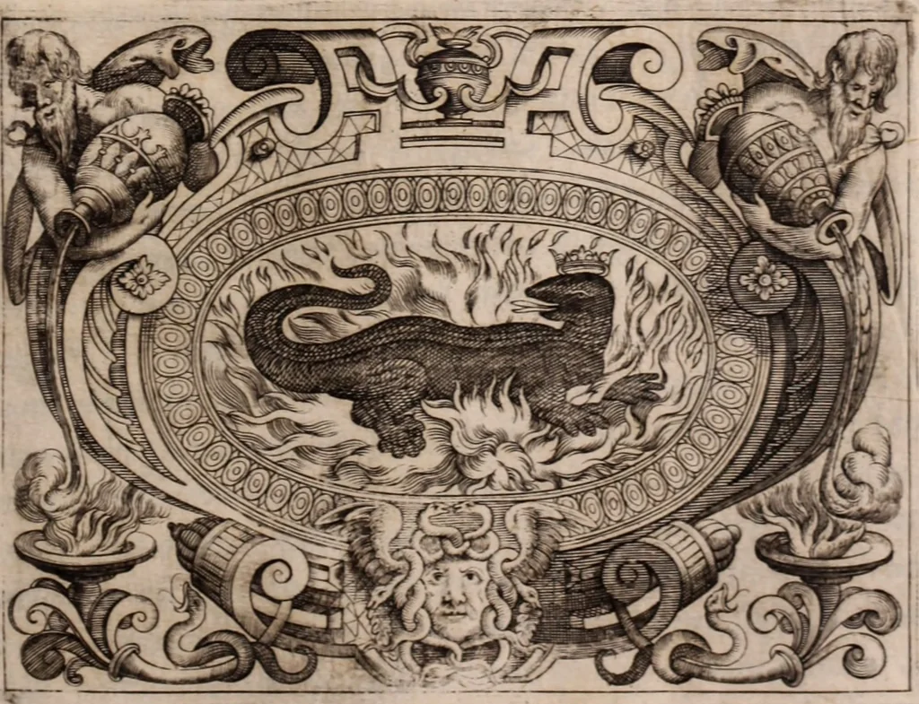 An illustration from [Tou megalou Hippocratous pantōn tōn iatrōn koryphaiou ta euriskomena (romanized form)] Magni Hippocratis, medicorum omnium facile principis, opera omnia quae extant: in VIII. sectiones ex Erotiani mente distributa. Nunc denuo latina interpretatione & annotationibus illustrata, Anutio Foesio, 1657, leaf 6