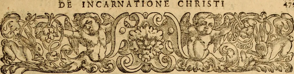 An illustration from Tou en agiois patros emon Athanasiou Archiepiskopou Alexandreias Ta euriskomena apanta. = B. Athanasii archiepiscopi Alexandrini Opera qvæ reperivntvr omnia, : in dvos tomos tribvta. Græce nunc primùm (ex Mss. Codd. Basil. Cantabrig. Palatm. & aliis) in lucem data, cum interpretatione Latine Petri Nannii ... Accesserunt fragmenta varia: notæ variarum lectionum: index triplex, 1601, leaf 494