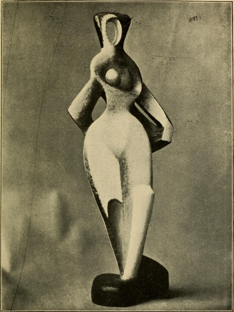 An illustration from Tournée de l'exposition de sculptures, sculpto-peintures, peintures, dessins de Alexandre Archipenko : du 24 nov. au 10 déc. [1919] Salle d'exposition de la Librairie Kundig, Genève; du 8 janvier au 8 février [1920] Kunsthaus à Zurich, en 1920:, 1920, leaf 10