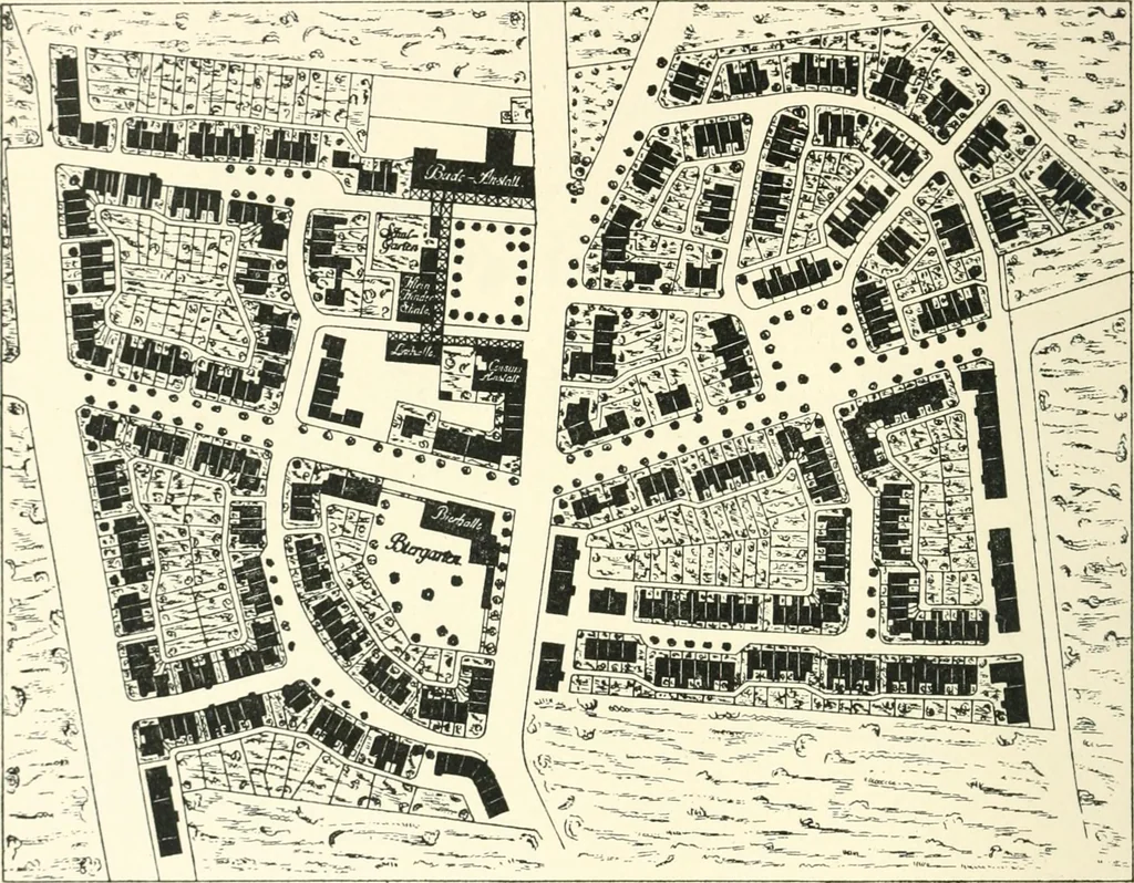 An illustration from Town planning, past, present and possible, 1911, leaf 217