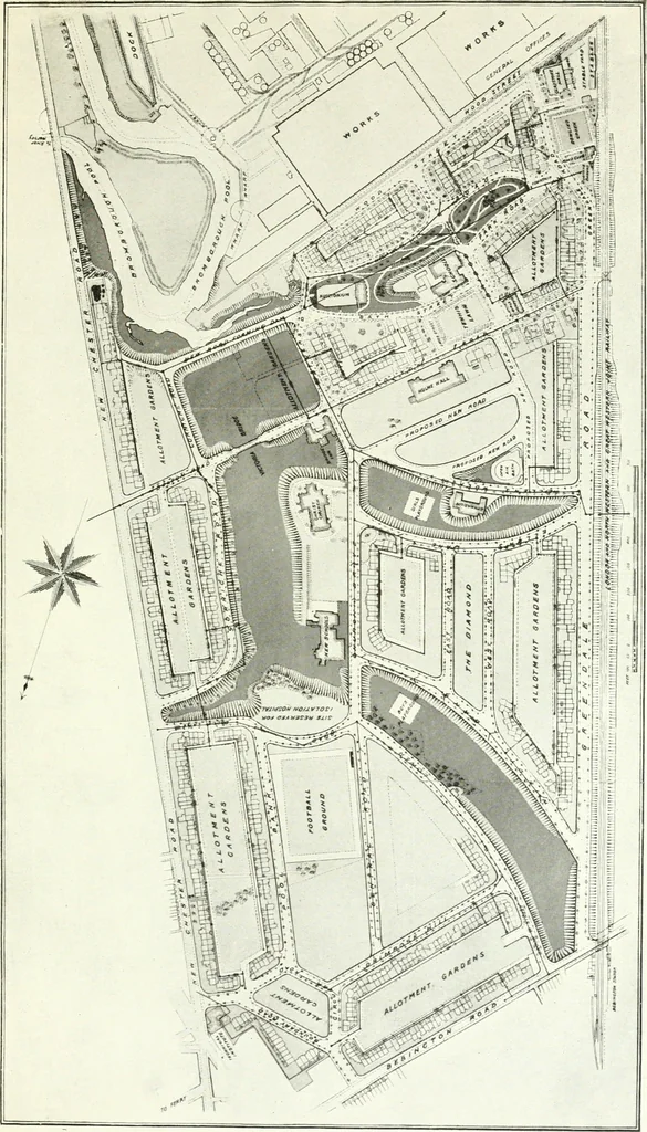 An illustration from Town planning, past, present and possible, 1911, leaf 234