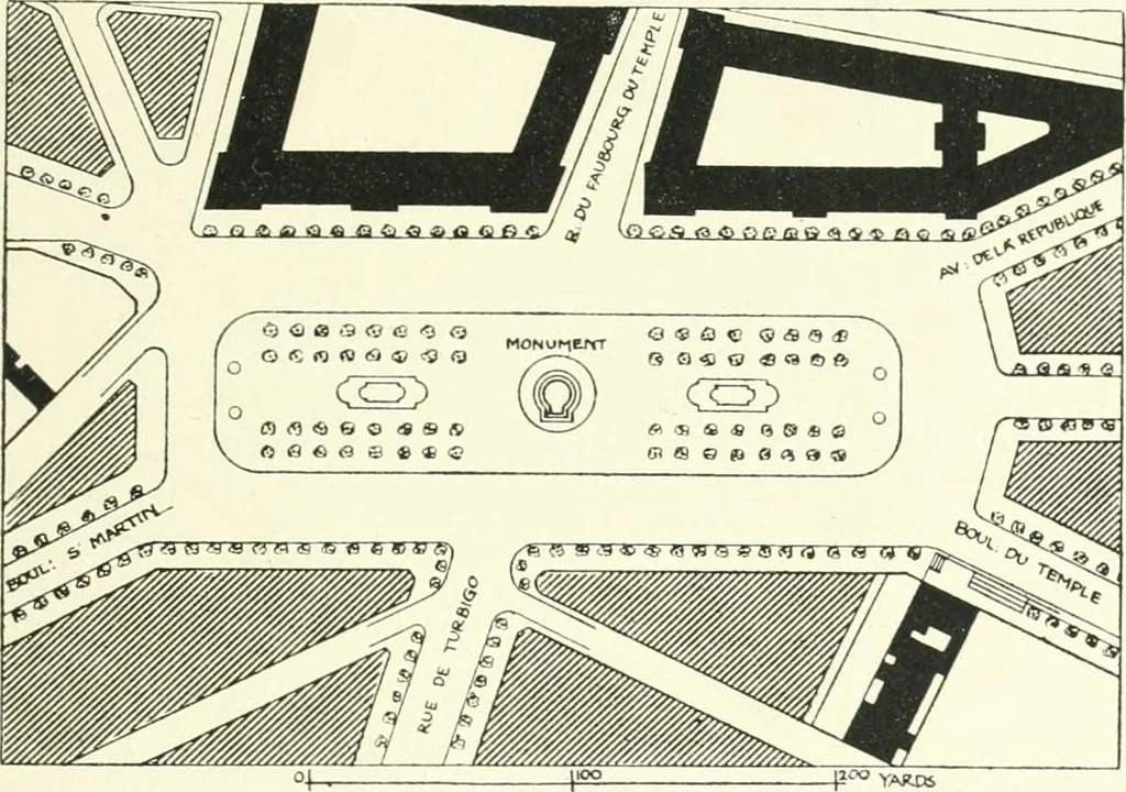 An illustration from Town planning, past, present and possible, 1911, leaf 336