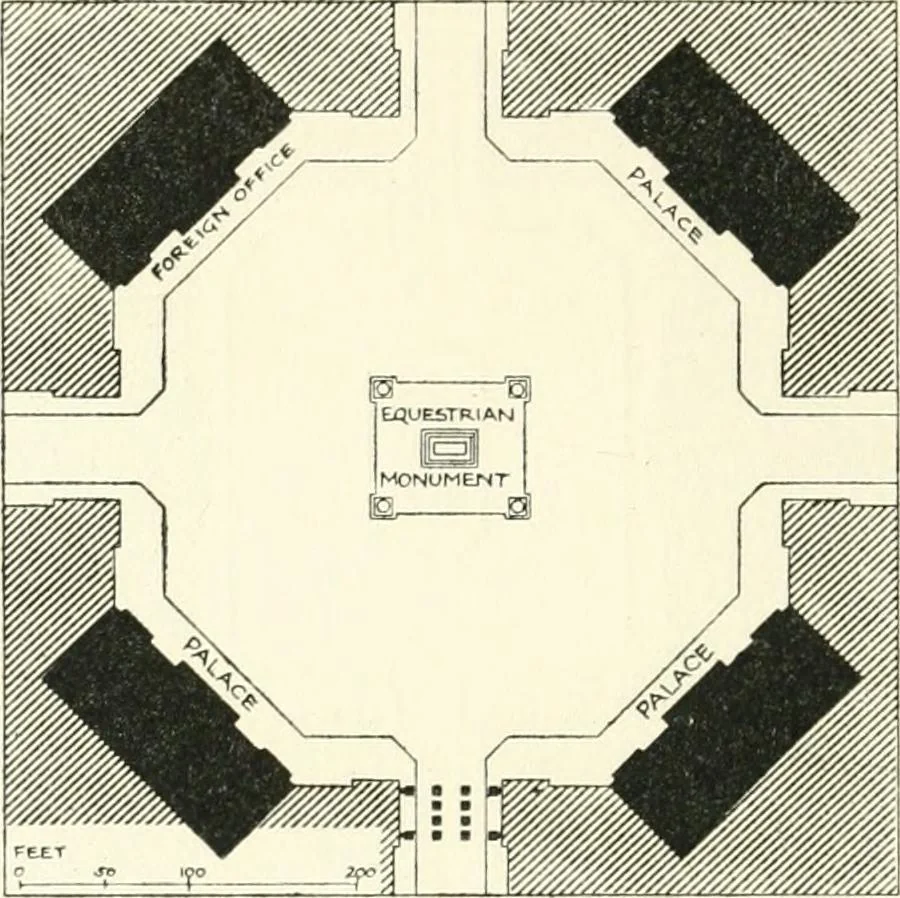 An illustration from Town planning, past, present and possible, 1911, leaf 365