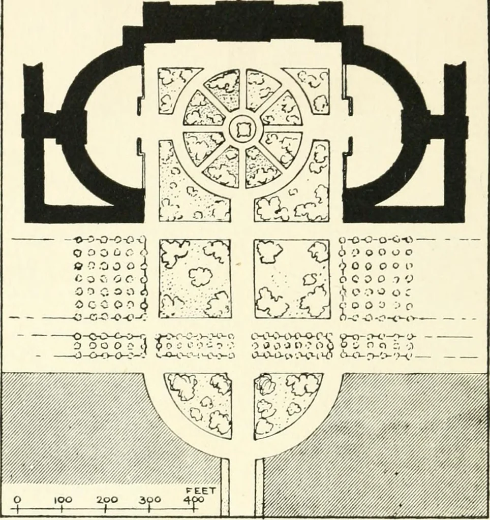 An illustration from Town planning, past, present and possible, 1911, leaf 395