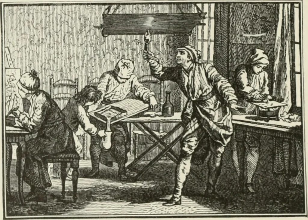 An illustration from A treatise on etching, 1880, leaf 108