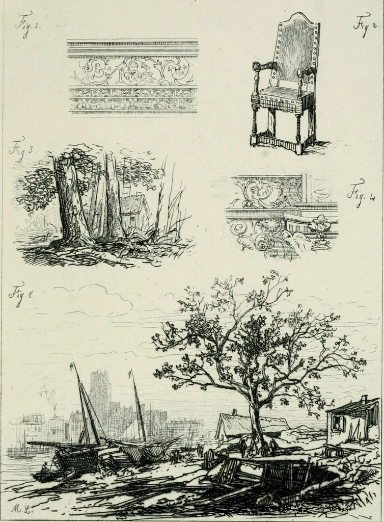 An illustration from A treatise on etching, 1880, leaf 85