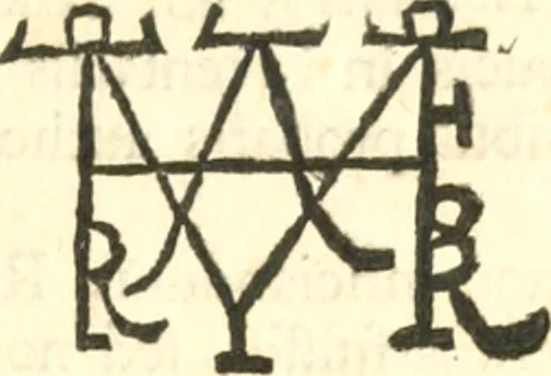An illustration from Tractatus de siglis veterum omnibus elegantioris literaturae amatoribus utilissimus, in quo continentur quae ad interpretationem numismatum, inscriptionum, juris et fere omnium artium requiruntur, cujus subsidio facile literae explicari possunt, 1703, leaf 322