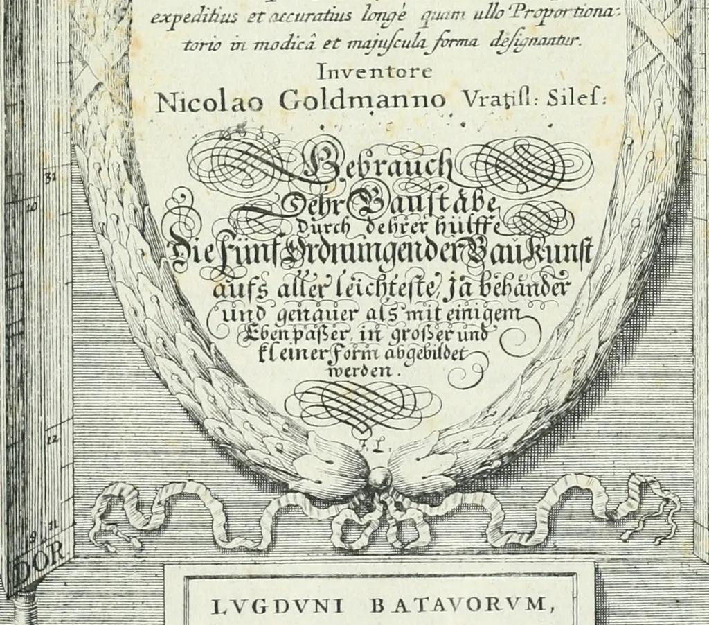 An illustration from Tractatus de stylometris, sive, Instrumentis quibus quinque ordines architecturae methodo quâ facilior inveniri nequit ..., 1662, leaf 4