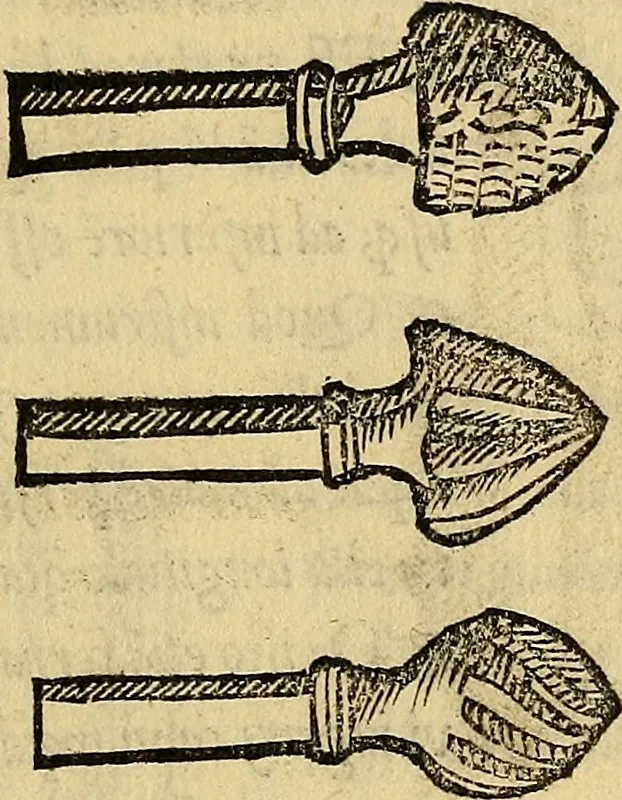 An illustration from Tractatus perutilis et completus de fractura cranei, 1535, leaf 196