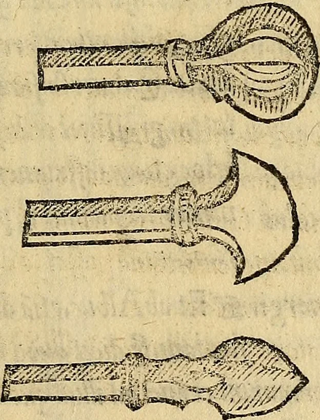An illustration from Tractatus perutilis et completus de fractura cranei, 1535, leaf 196