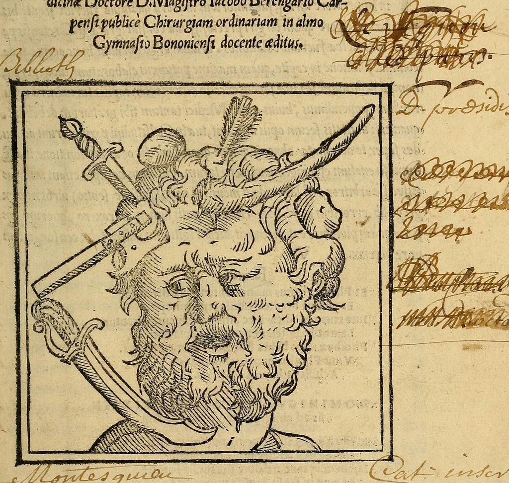 An illustration from Tractatus perutilis et completus de fractura cranei, 1535, leaf 8