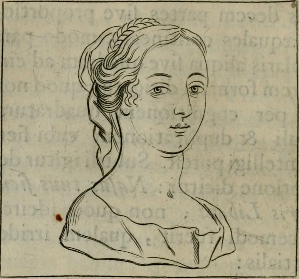 An illustration from Tractatus physiologicus de pulchritudine : juxta ea quae de sponsa in canticis canticorum mysticè pronunciantur, 1662, leaf 29