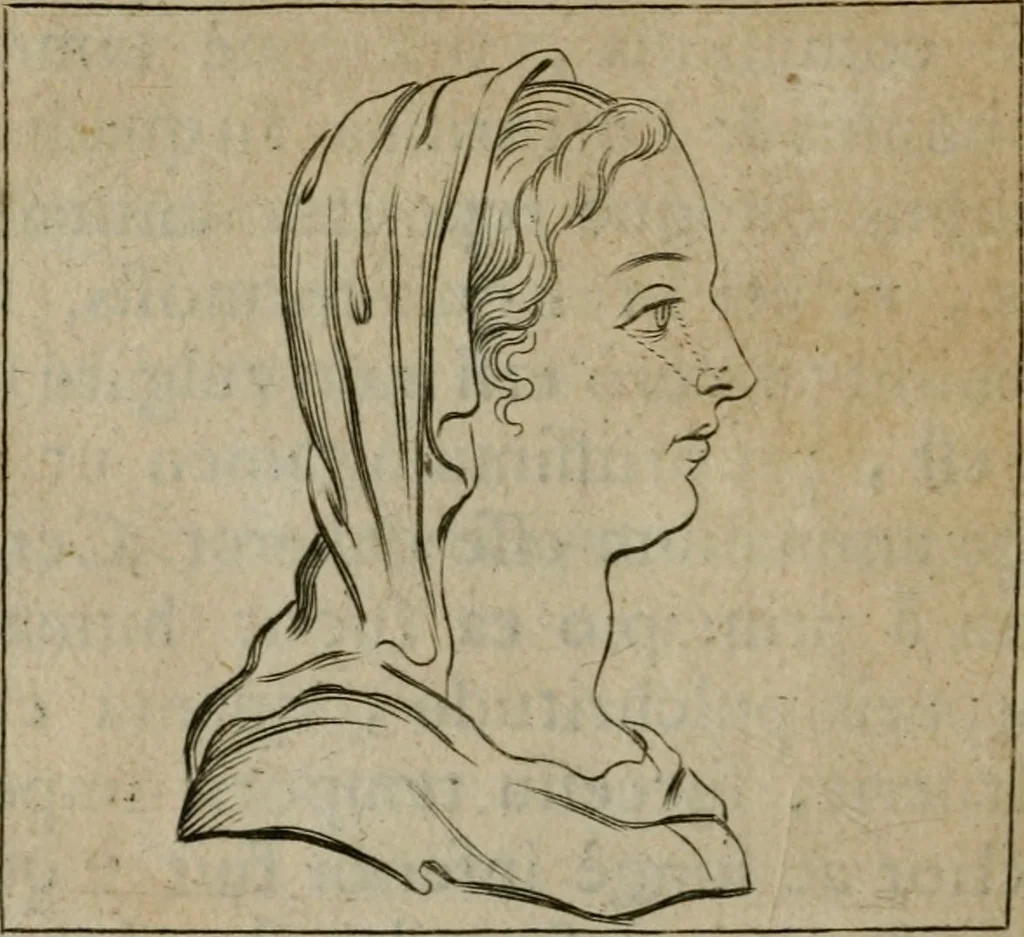 An illustration from Tractatus physiologicus de pulchritudine : juxta ea quae de sponsa in canticis canticorum mysticè pronunciantur, 1662, leaf 33