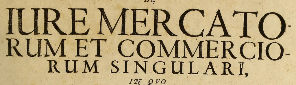 An illustration from Tractatus politico-juridicus de iure mercatorum et commerciorum singulari ... : Accesserunt in fine tractatus ipsa privilegiorum, constitutionum, statutorum, pactorum, &c. exemplaria, peculiari designatione, juxta seriem alphabeti, summis vigiliis atq[ue] impensis, in gratiam lectoris, passim conquisita, partim verò nunquam publicè visa., 1662, leaf 7