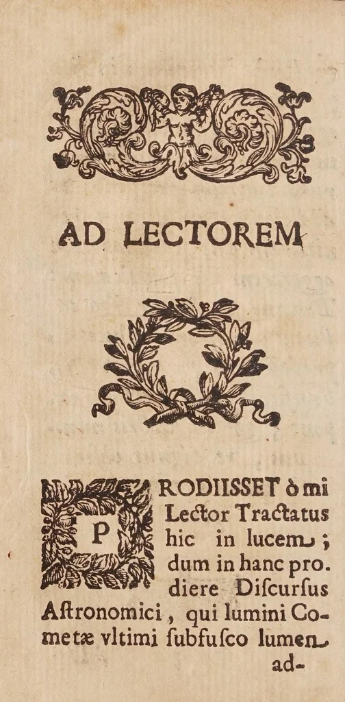 An illustration from Tractatvs, in quo examinantur, & soluuntur iuxta varietatem sententiarum probabilium omnia, quae spectant ad cometas : in quo agitur praesertim de eo, qui caepit obseruari hìc circa medium mensis decembris anni 1664, 1670, leaf 8