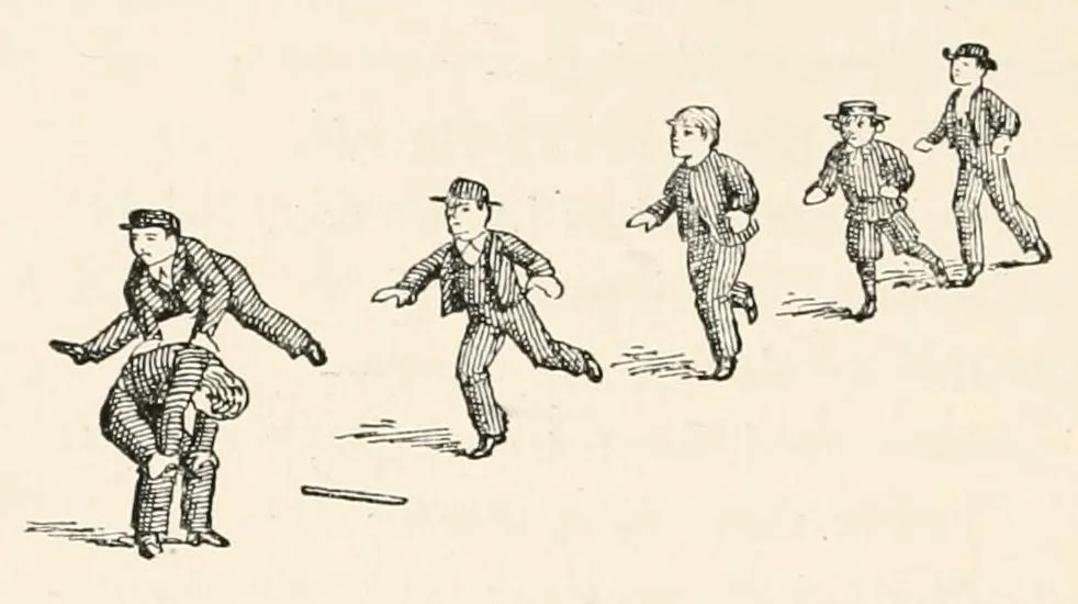 An illustration from The traditional games of England, Scotland, and Ireland : with tunes, singing-rhymes, and methods of playing according to the variants extant and recorded in different parts of the Kingdom, 1894, leaf 160