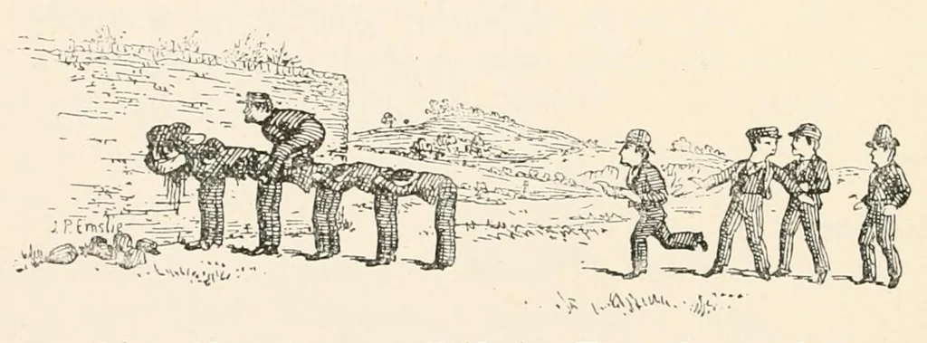 An illustration from The traditional games of England, Scotland, and Ireland : with tunes, singing-rhymes, and methods of playing according to the variants extant and recorded in different parts of the Kingdom, 1894, leaf 78