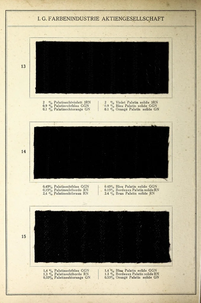 An illustration from Tragechte Färbungen auf gemusterten Herrenstoffen = Teintures solides au porter sur tissus nouveauté pour hommes, 1920, leaf 10