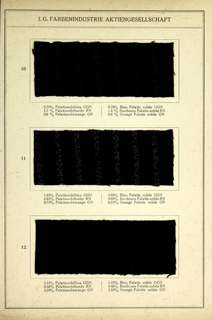 An illustration from Tragechte Färbungen auf gemusterten Herrenstoffen = Teintures solides au porter sur tissus nouveauté pour hommes, 1920, leaf 9