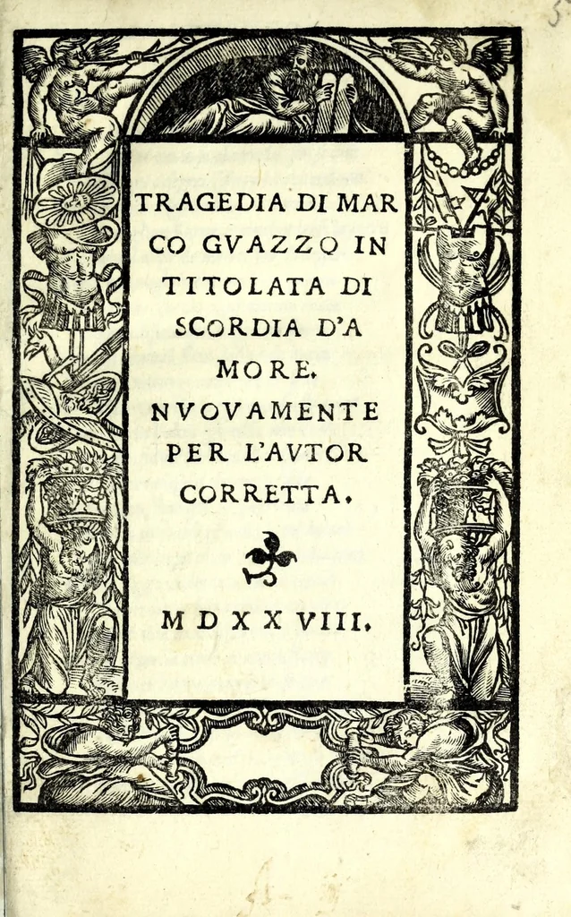 An illustration from Tragedia di Marco Gvazzo intitolata Discordia d'amore, 1528, leaf 5
