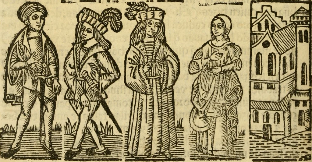 An illustration from Tragicomedia de Calisto y Melibea : en la qual se contiene de mas de su agradable y dulce estilo muchas sentencias filosofales : y avisos muy necessarios para mancebos : mostrandoles los engaños q estan encerrados en seruientes [sic] y alcahuetas : y nuevamente añadidos el tractado de Centurio, 1502, leaf 83