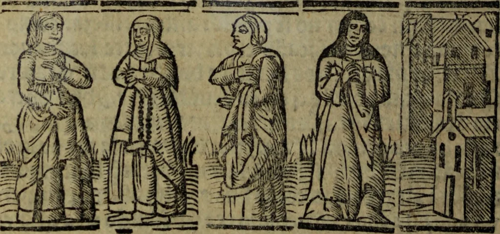 An illustration from Tragicomedia de Calisto y Melibea : enla qual se co[n]tiene de mas de su agradable [y] dulce estilo, muchas sente[n]cias filosofales [y] auisos muy necessarios para ma[n]cebos, mostra[n]doles los engaños q[ue] esta[n] encerrados en seruientes [y] alcahuetas, [y] nueuame[n]te añadido el tractado d[e] ce[n]turio, 1534, leaf 121