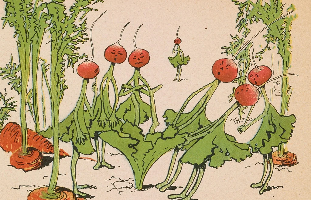 An illustration from Die tragische Rettichgeschichte, 1920, leaf 8