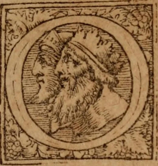 An illustration from Tragoediae sex, quot quidem extant, summa fide ac diligentia è Greco in Latinum sermonem, pro utriuso linguae tyronibus, ad uerbum conuersae, 1555, leaf 6