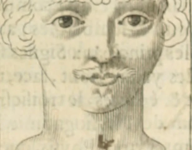 An illustration from Traicté povr la conservation de la santé, et svr la saignee de ce temps, et moyen de remedier aux maladies sans craincte de leur recheute : auec autres traictez necessaires pour toutes sortes de personnes, en façon & ordre non encores veus, & selon la doctrine des anciens medecins grecs, arabes, latins & françois : avgmenté d'vn Traicté de Galien, de l'alictement des malades : Apologie contre Iean Terud ... : Examen du liure intitulé Medecin charitable : Traicté de la physiognomie, auec les figures propres, qui sont au nombre de 53 ..., 1650, leaf 746
