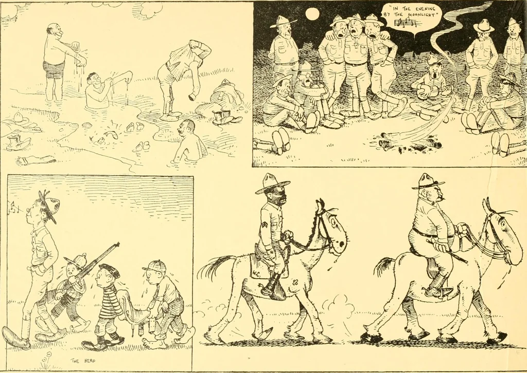 An illustration from Training for the trenches; a book of humorous cartoons on a serious subject, 1917, leaf 11