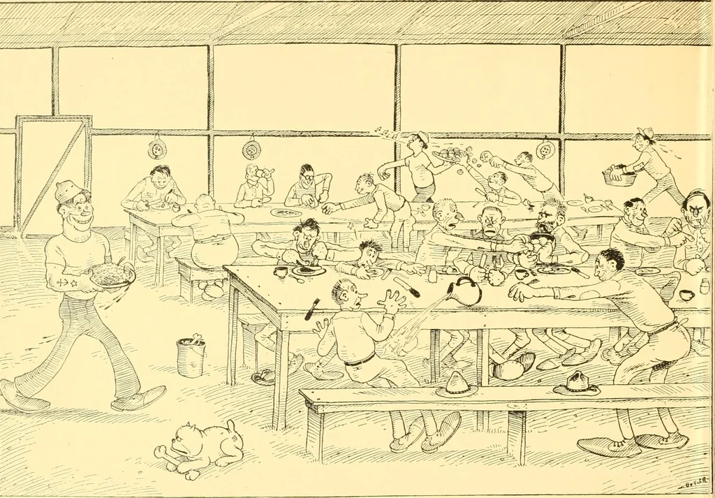 An illustration from Training for the trenches; a book of humorous cartoons on a serious subject, 1917, leaf 15