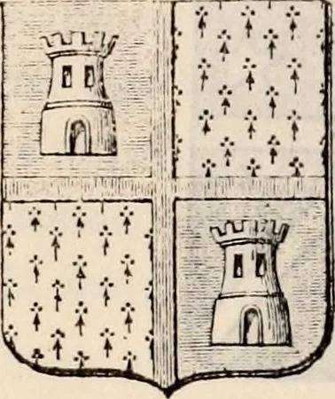 An illustration from Traité complet de la science du blason : à l'usage des bibliophiles, archéologues, amateurs d'objets d'art et de curiosité, numismates, archivistes, artistes, etc., 1880, leaf 182