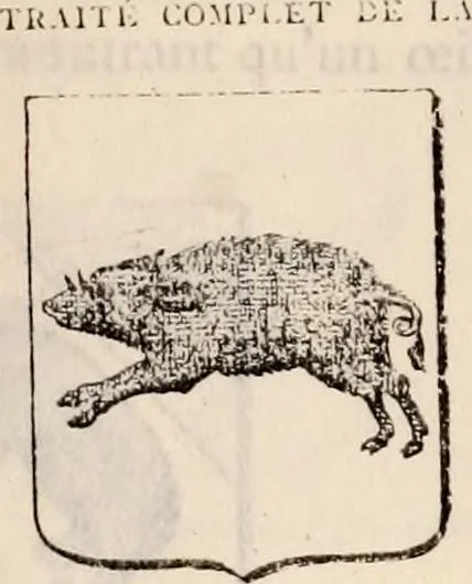 An illustration from Traité complet de la science du blason : à l'usage des bibliophiles, archéologues, amateurs d'objets d'art et de curiosité, numismates, archivistes, artistes, etc., 1880, leaf 254