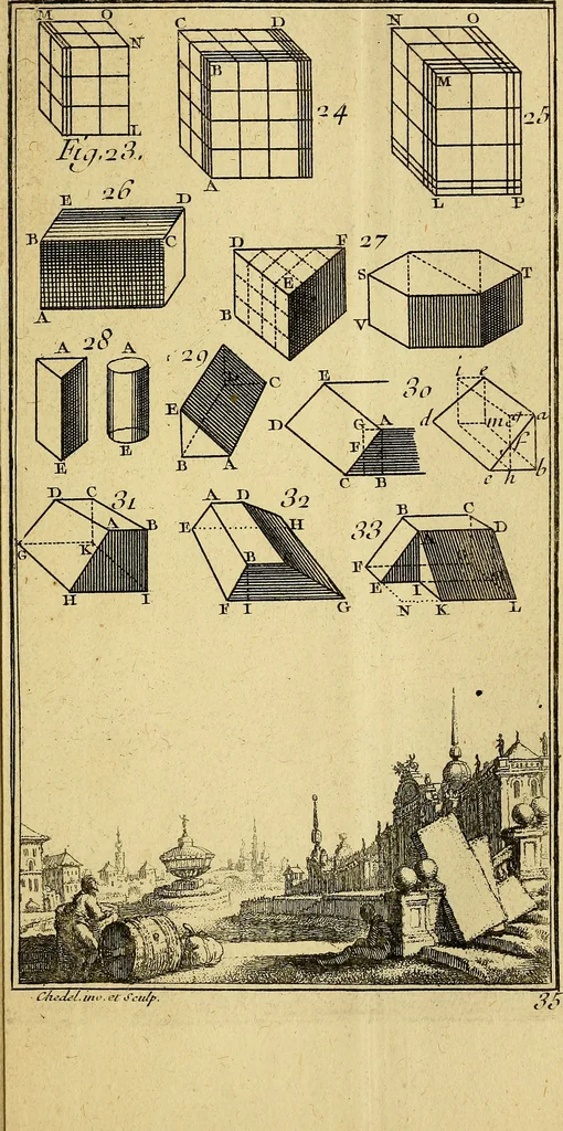 An illustration from Traité de géométrie theorique et pratique : a l'usage des artistes, 1764, leaf 288