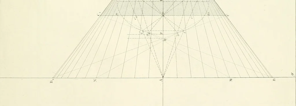An illustration from Traité de géométrie descriptive. 3. ed., rev. et augm. de la théorie de l'intersection de deux polyèdres, 1891, leaf 40