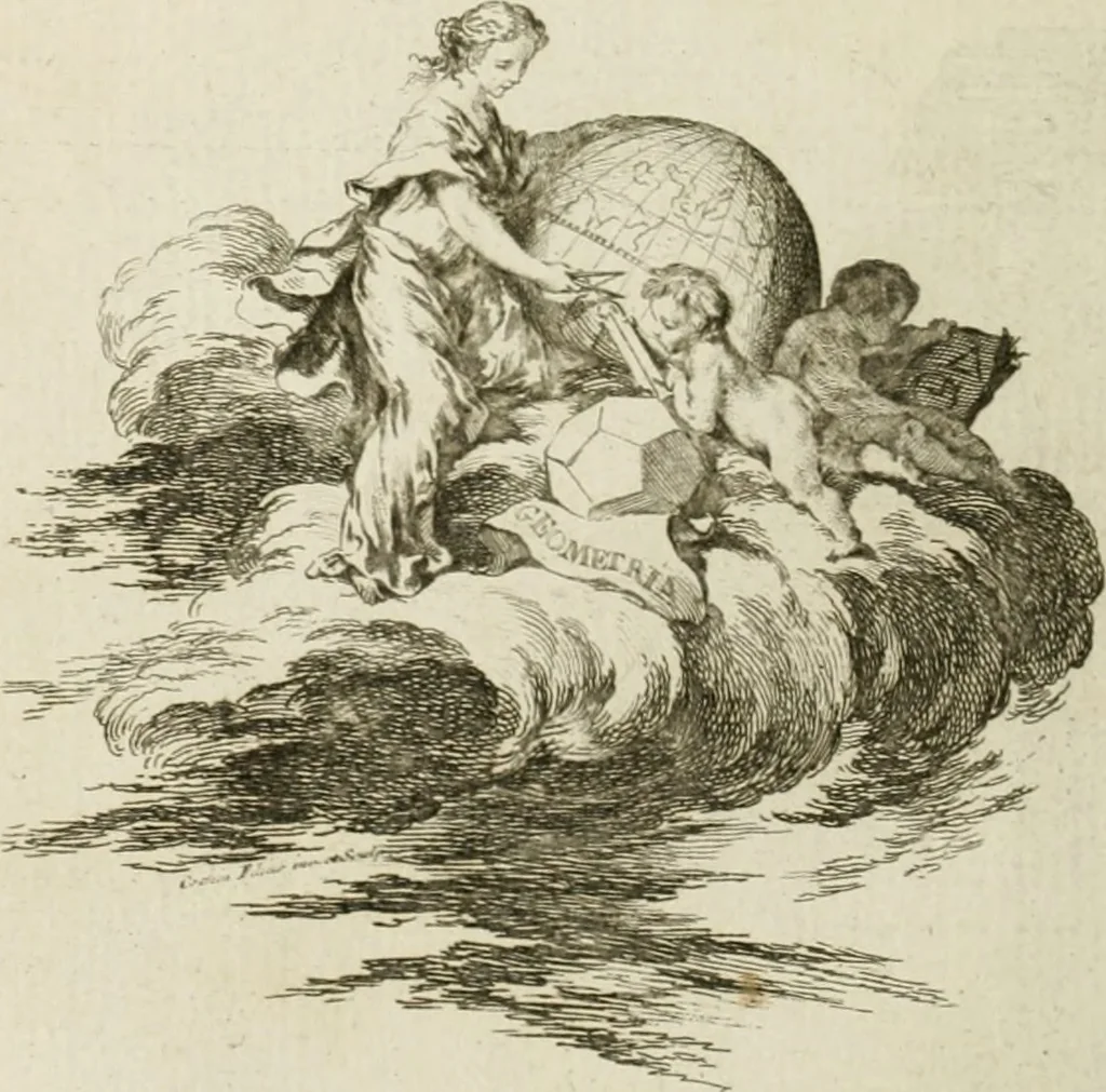 An illustration from Traité de perspective a l'usage des artistes : où l'on démontre géométriquement toutes les pratiques de cette science, & où l'on enseigne, selon la méthode de M. le Clerc, à mettre toutes sortes d'objets en perspective, leur reverbération dans l'eau, & leurs ombres, tant au soleil qu'au flambeau, 1750, leaf 167