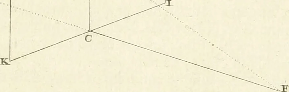 An illustration from Traité de perspective a l'usage des artistes : où l'on démontre géométriquement toutes les pratiques de cette science, & où l'on enseigne, selon la méthode de M. le Clerc, à mettre toutes sortes d'objets en perspective, leur reverbération dans l'eau, & leurs ombres, tant au soleil qu'au flambeau, 1750, leaf 22