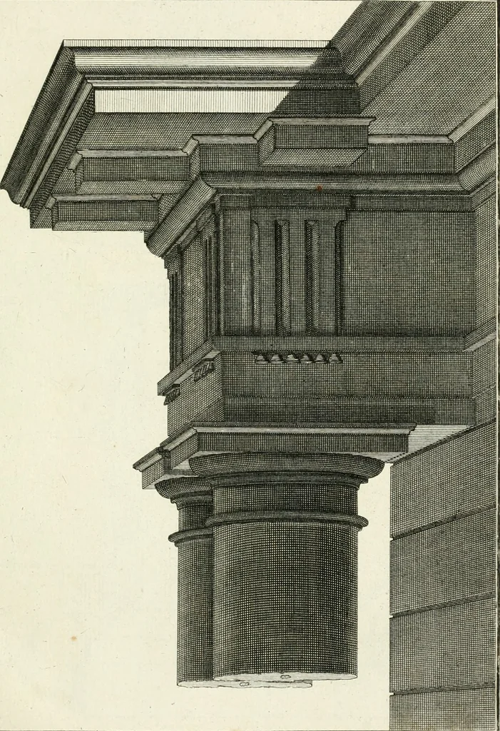 An illustration from Traité de perspective a l'usage des artistes : où l'on démontre géométriquement toutes les pratiques de cette science, & où l'on enseigne, selon la méthode de M. le Clerc, à mettre toutes sortes d'objets en perspective, leur reverbération dans l'eau, & leurs ombres, tant au soleil qu'au flambeau, 1750, leaf 250