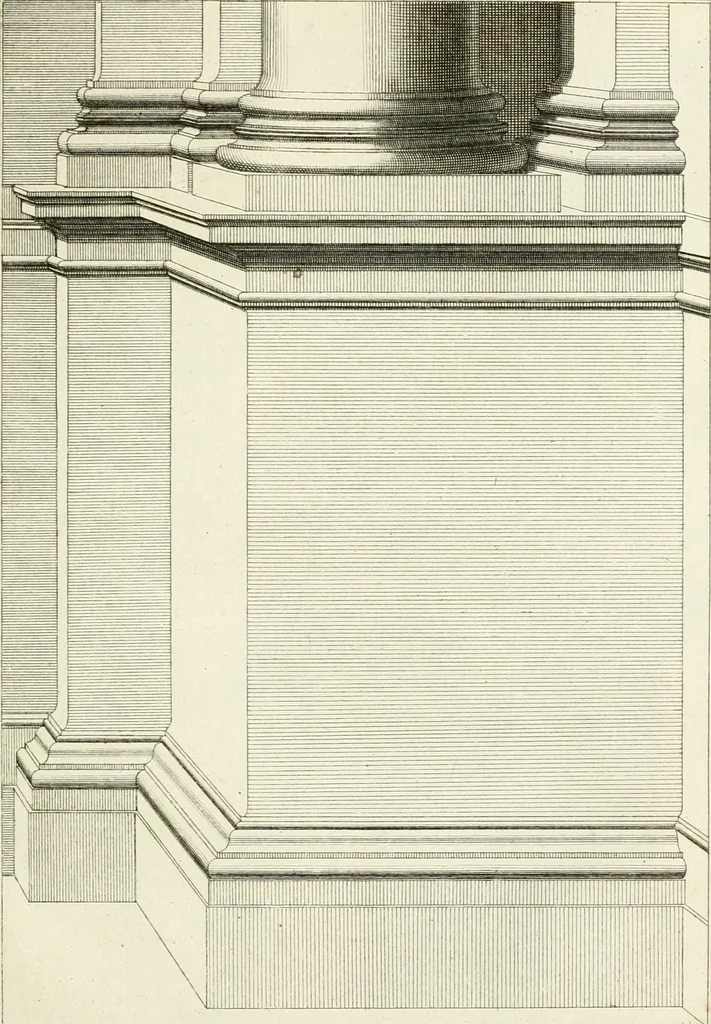 An illustration from Traité de perspective a l'usage des artistes : où l'on démontre géométriquement toutes les pratiques de cette science, & où l'on enseigne, selon la méthode de M. le Clerc, à mettre toutes sortes d'objets en perspective, leur reverbération dans l'eau, & leurs ombres, tant au soleil qu'au flambeau, 1750, leaf 256