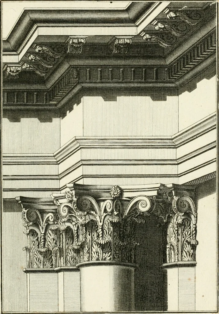 An illustration from Traité de perspective a l'usage des artistes : où l'on démontre géométriquement toutes les pratiques de cette science, & où l'on enseigne, selon la méthode de M. le Clerc, à mettre toutes sortes d'objets en perspective, leur reverbération dans l'eau, & leurs ombres, tant au soleil qu'au flambeau, 1750, leaf 258