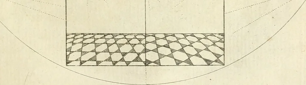 An illustration from Traité de perspective a l'usage des artistes : où l'on démontre géométriquement toutes les pratiques de cette science, & où l'on enseigne, selon la méthode de M. le Clerc, à mettre toutes sortes d'objets en perspective, leur reverbération dans l'eau, & leurs ombres, tant au soleil qu'au flambeau, 1750, leaf 88