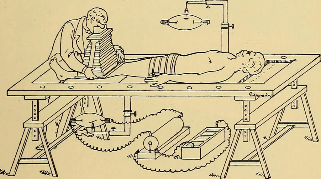 An illustration from Traité de radiographie médicale et scientifique : cours libre professé a l'écolepratique de la Faculté de Médecine de Paris, deuxième semestre de 1896-1897, 1897, leaf 452