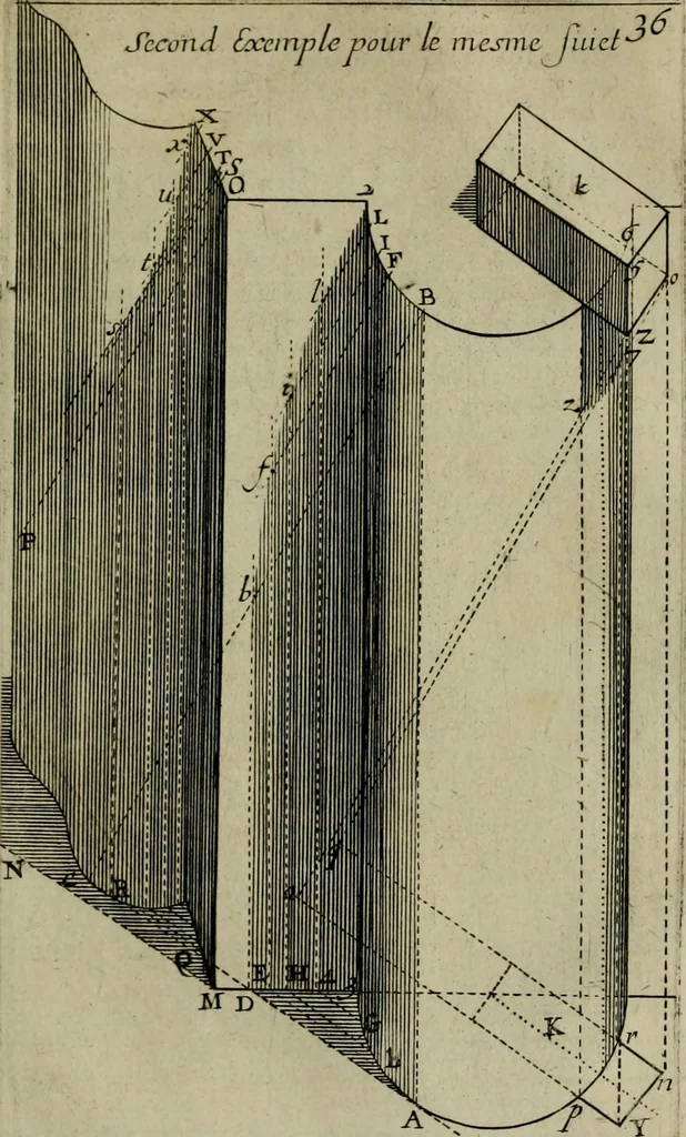 An illustration from Traité des pratiques geometrales et perspectives : enseignées dans l'Academie royale de la peinture et sculpture, 1665, leaf 148