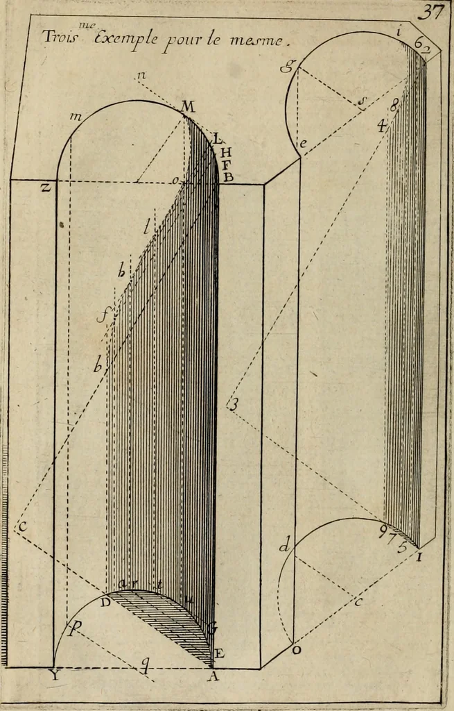 An illustration from Traité des pratiques geometrales et perspectives : enseignées dans l'Academie royale de la peinture et sculpture, 1665, leaf 149