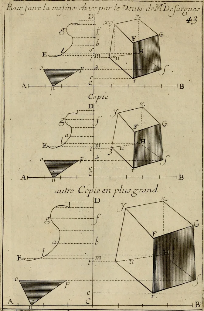 An illustration from Traité des pratiques geometrales et perspectives : enseignées dans l'Academie royale de la peinture et sculpture, 1665, leaf 161