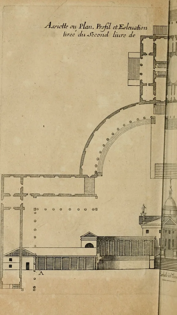 An illustration from Traité des pratiques geometrales et perspectives : enseignées dans l'Academie royale de la peinture et sculpture, 1665, leaf 211