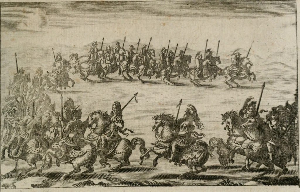 An illustration from Traité des tournois, joustes, carrousels, et autres spectacles publics, 1669, leaf 140
